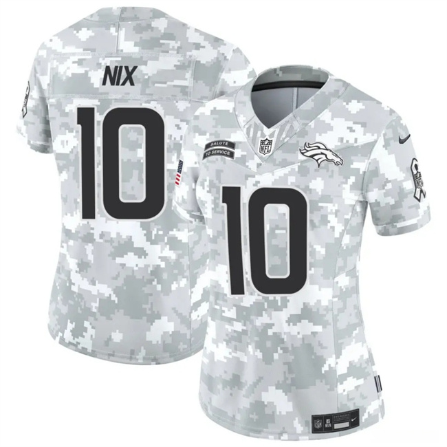 Women's Denver Broncos #10 Bo Nix 2024 F.U.S.E Arctic Camo Salute To Service Limited Stitched Jersey(Run Small) Women's Denver Broncos #10 Bo Nix 2024 F.U.S.E Arctic Camo Salute To Service Limited Stitched Jersey(Run Small)
