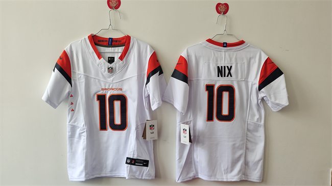 Women's Denver Broncos #10 Bo Nix White 2024 F.U.S.E Stitched Jersey(Run Small) Women's Denver Broncos #10 Bo Nix White 2024 F.U.S.E Stitched Jersey(Run Small)