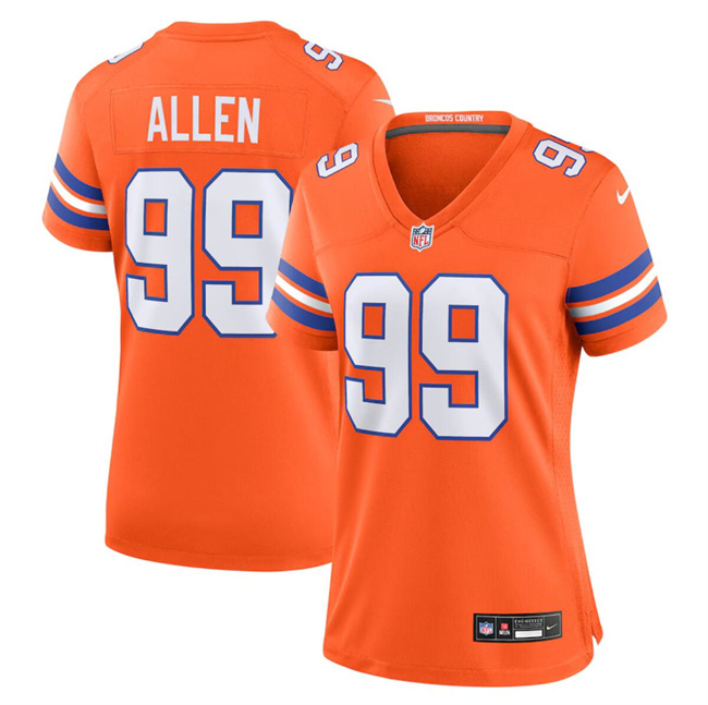 Women's Denver Broncos #99 Zach Allen Orange Mile High Collection 1977 Throwback Stitched Jersey(Run Small) Women's Denver Broncos #99 Zach Allen Orange Mile High Collection 1977 Throwback Stitched Jersey(Run Small)