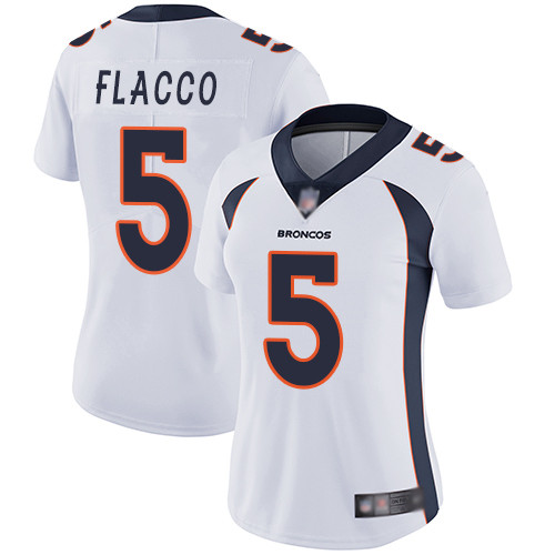 Broncos #5 Joe Flacco White Women's Stitched Football Vapor Untouchable Limited Jersey Broncos #5 Joe Flacco White Women's Stitched Football Vapor Untouchable Limited Jersey