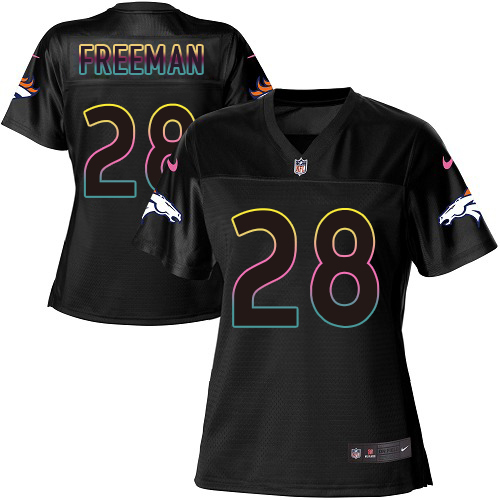 Nike Broncos #28 Royce Freeman Black Women's NFL Fashion Game Jersey Nike Broncos #28 Royce Freeman Black Women's NFL Fashion Game Jersey