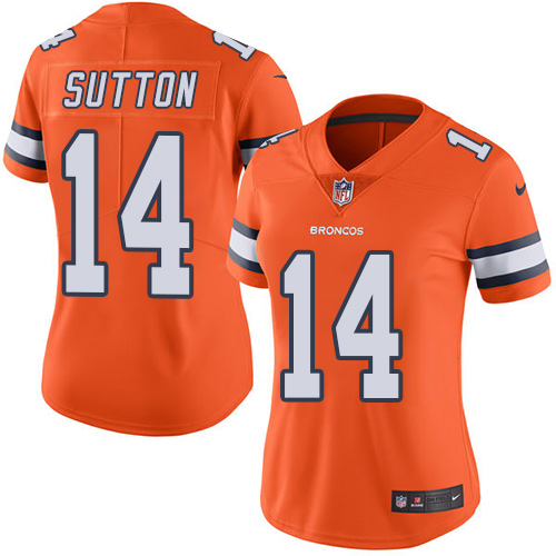 Nike Broncos #14 Courtland Sutton Orange Women's Stitched NFL Limited Rush Jersey Nike Broncos #14 Courtland Sutton Orange Women's Stitched NFL Limited Rush Jersey