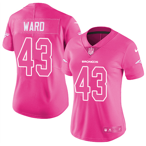 Nike Broncos #43 T.J. Ward Pink Women's Stitched NFL Limited Rush Fashion Jersey Nike Broncos #43 T.J. Ward Pink Women's Stitched NFL Limited Rush Fashion Jersey