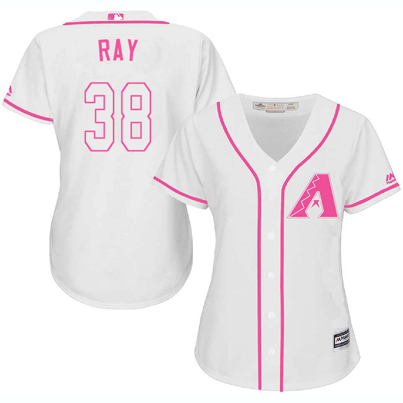 Diamondbacks #38 Robbie Ray White Pink Fashion Women's Stitched MLB Jersey Diamondbacks #38 Robbie Ray White Pink Fashion Women's Stitched MLB Jersey