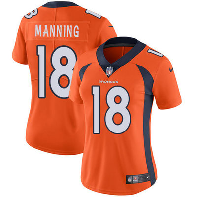 Nike Broncos #18 Peyton Manning Orange Team Color Women's Stitched NFL Vapor Untouchable Limited Jersey Nike Broncos #18 Peyton Manning Orange Team Color Women's Stitched NFL Vapor Untouchable Limited Jersey