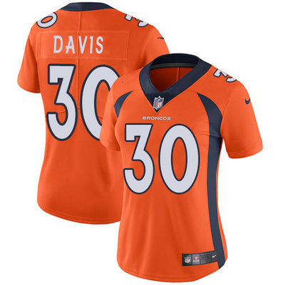 Nike Broncos #30 Terrell Davis Orange Team Color Women's Stitched NFL Vapor Untouchable Limited Jersey Nike Broncos #30 Terrell Davis Orange Team Color Women's Stitched NFL Vapor Untouchable Limited Jersey