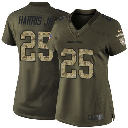 Nike Broncos #25 Chris Harris Jr Green Women's Stitched NFL Limited Salute to Service Jersey Nike Broncos #25 Chris Harris Jr Green Women's Stitched NFL Limited Salute to Service Jersey