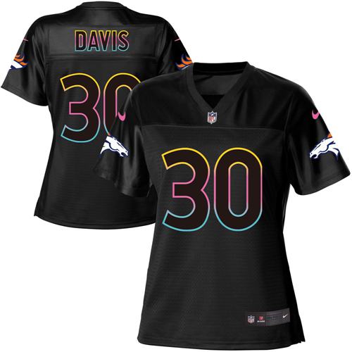 Nike Broncos #30 Terrell Davis Black Women's NFL Fashion Game Jersey Nike Broncos #30 Terrell Davis Black Women's NFL Fashion Game Jersey