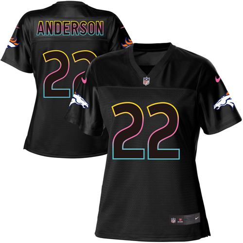 Nike Broncos #22 C.J. Anderson Black Women's NFL Fashion Game Jersey Nike Broncos #22 C.J. Anderson Black Women's NFL Fashion Game Jersey