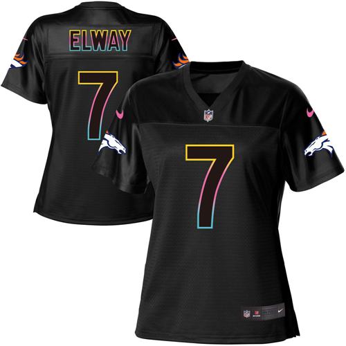 Nike Broncos #7 John Elway Black Women's NFL Fashion Game Jersey Nike Broncos #7 John Elway Black Women's NFL Fashion Game Jersey