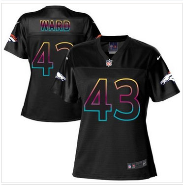 Women's NFL New Broncos #43 T.J. Ward Black Fashion Game Jersey Women's NFL New Broncos #43 T.J. Ward Black Fashion Game Jersey