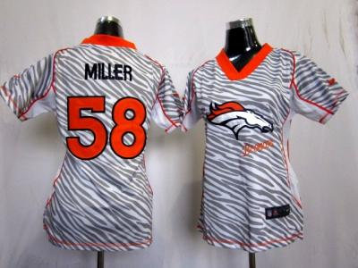 NEW Women Denver Broncos #58 Von Miller jerseys(fem fan zebra) NEW Women Denver Broncos #58 Von Miller jerseys(fem fan zebra)