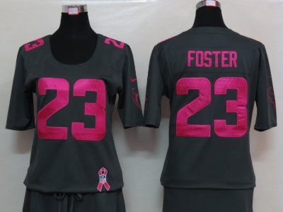 Womens NEW Houston Texans 23 Foster Elite breast Cancer Awareness Dark grey Jersey