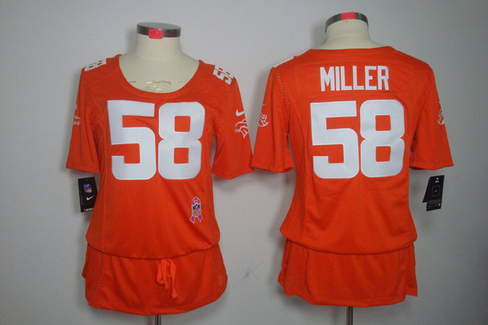 Womens NEW Denver Broncos 58 Milier Elite breast Cancer Awareness Orange Jerseys Womens NEW Denver Broncos 58 Milier Elite breast Cancer Awareness Orange Jerseys
