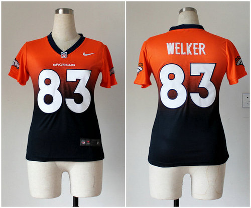 Women NEW NFL Denver Broncos 83 Wes Welker Orange-Blue Drift Fashion Jerseys Women NEW NFL Denver Broncos 83 Wes Welker Orange-Blue Drift Fashion Jerseys