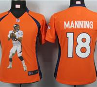 Women Nike Denver Broncos 18 Manning Orange Portrait Fashion Game Jerseys Women Nike Denver Broncos 18 Manning Orange Portrait Fashion Game Jerseys