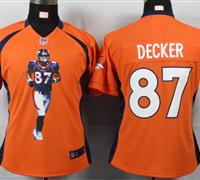 Women Nike Denver Broncos 87 Decker Orange Portrait Fashion Game Jerseys Women Nike Denver Broncos 87 Decker Orange Portrait Fashion Game Jerseys