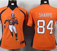 Women Nike Denver Broncos 84 Sharpe Orange Portrait Fashion Game Jerseys Women Nike Denver Broncos 84 Sharpe Orange Portrait Fashion Game Jerseys