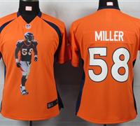 Women Nike Denver Broncos 58 Miller Orange Portrait Fashion Game Jerseys Women Nike Denver Broncos 58 Miller Orange Portrait Fashion Game Jerseys