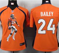Women Nike Denver Broncos 24 Bailey Orange Portrait Fashion Game Jerseys Women Nike Denver Broncos 24 Bailey Orange Portrait Fashion Game Jerseys
