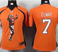 Women Nike Denver Broncos 7 Elway Orange Portrait Fashion Game Jerseys Women Nike Denver Broncos 7 Elway Orange Portrait Fashion Game Jerseys