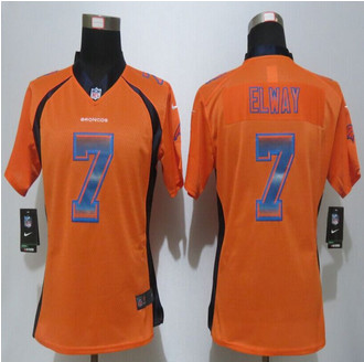Women New Nike Denver Broncos #7 John Elway Orange Strobe Elite Jersey Women New Nike Denver Broncos #7 John Elway Orange Strobe Elite Jersey