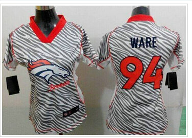 Women's NEW Denver Broncos #94 DeMarcus Ware Zebra NFL Elite Jersey Women's NEW Denver Broncos #94 DeMarcus Ware Zebra NFL Elite Jersey