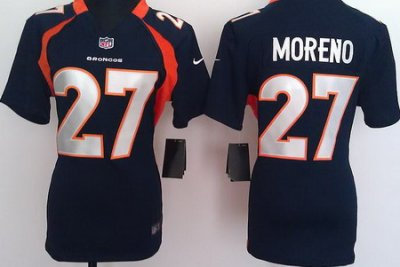 Women Nike NFL Denver Broncos 27 Knowshon Moreno Blue Jerseys