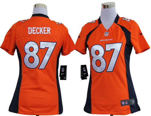 Women Nike NFL Denver Broncos 87 Decker Orange Game Jerseys