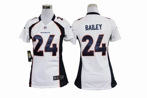 Women Nike NFL Denver Broncos 24 Champ Bailey White Jerseys Women Nike NFL Denver Broncos 24 Champ Bailey White Jerseys