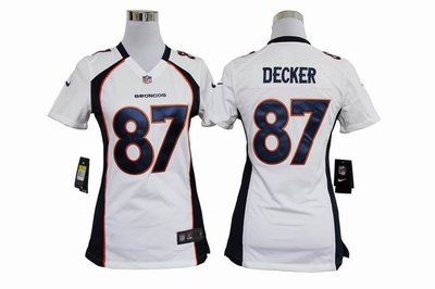 Women Nike NFL Denver Broncos 87 Eric Decker White Jerseys