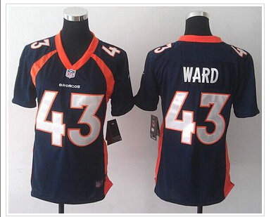 Women's NEW Broncos #43 T.J. Ward Blue Elite NFL Jersey