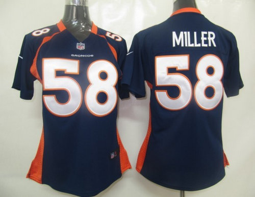 Women Nike Denver Broncos 58 Miller Blue Game Jerseys Women Nike Denver Broncos 58 Miller Blue Game Jerseys