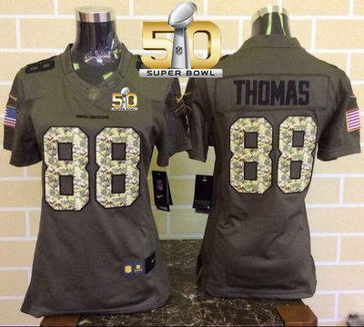 Nike Broncos #88 Demaryius Thomas Green Super Bowl 50 Women's Stitched NFL Limited Salute to Service Jersey Nike Broncos #88 Demaryius Thomas Green Super Bowl 50 Women's Stitched NFL Limited Salute to Service Jersey