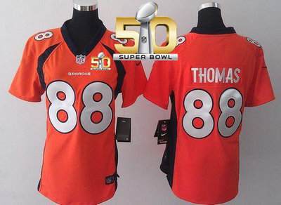 Nike Broncos #88 Demaryius Thomas Orange Team Color Super Bowl 50 Women's Stitched NFL New Elite Jersey Nike Broncos #88 Demaryius Thomas Orange Team Color Super Bowl 50 Women's Stitched NFL New Elite Jersey