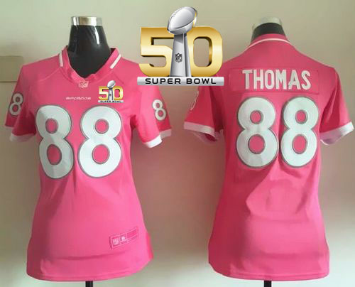 Nike Broncos #88 Demaryius Thomas Pink Super Bowl 50 Women's Stitched NFL Elite Bubble Gum Jersey Nike Broncos #88 Demaryius Thomas Pink Super Bowl 50 Women's Stitched NFL Elite Bubble Gum Jersey