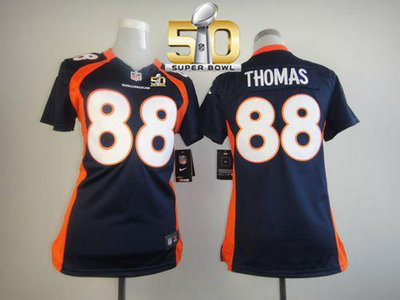 Nike Broncos #88 Demaryius Thomas Blue Alternate Super Bowl 50 Women's Stitched NFL Elite Jersey Nike Broncos #88 Demaryius Thomas Blue Alternate Super Bowl 50 Women's Stitched NFL Elite Jersey