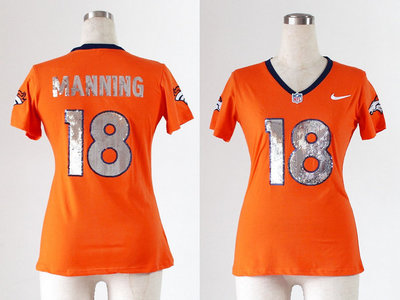 Women NEW Denver Broncos 18 Peyton Manning Orange Handwork Sequin lettering Fashion NFL Jerseys Women NEW Denver Broncos 18 Peyton Manning Orange Handwork Sequin lettering Fashion NFL Jerseys