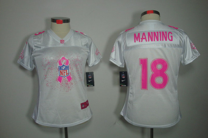 Women NEW Denver Broncos #18 Peyton Manning White Color(Breast Cancer Awareness Fashion Jersey) Women NEW Denver Broncos #18 Peyton Manning White Color(Breast Cancer Awareness Fashion Jersey)