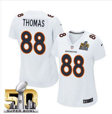 Nike Broncos #88 Demaryius Thomas White Super Bowl 50 Women's Stitched NFL Game Event Jersey Nike Broncos #88 Demaryius Thomas White Super Bowl 50 Women's Stitched NFL Game Event Jersey