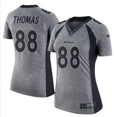 Nike Broncos #88 Demaryius Thomas Gray Women's Stitched NFL Limited Gridiron Gray Jersey Nike Broncos #88 Demaryius Thomas Gray Women's Stitched NFL Limited Gridiron Gray Jersey