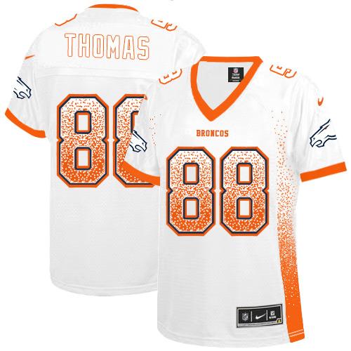 Nike Broncos #88 Demaryius Thomas White Women's Stitched NFL Elite Drift Fashion Jersey Nike Broncos #88 Demaryius Thomas White Women's Stitched NFL Elite Drift Fashion Jersey
