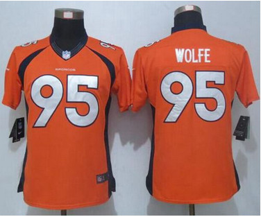 Nike Broncos #95 Derek Wolfe Orange Team Color Women's Stitched NFL New Limited Jersey Nike Broncos #95 Derek Wolfe Orange Team Color Women's Stitched NFL New Limited Jersey