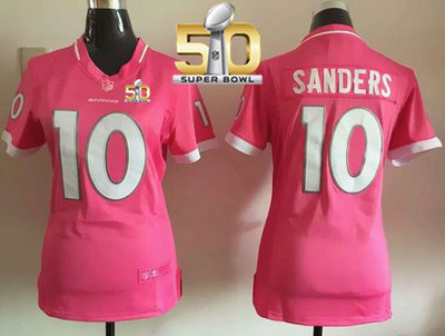 Nike Broncos #10 Emmanuel Sanders Pink Super Bowl 50 Women's Stitched NFL Elite Bubble Gum Jersey Nike Broncos #10 Emmanuel Sanders Pink Super Bowl 50 Women's Stitched NFL Elite Bubble Gum Jersey