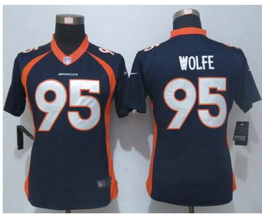 Nike Broncos #95 Derek Wolfe Blue Alternate Women's Stitched NFL New Limited Jersey Nike Broncos #95 Derek Wolfe Blue Alternate Women's Stitched NFL New Limited Jersey