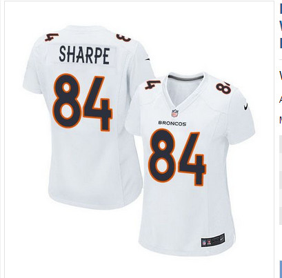 Nike Broncos #84 Shannon Sharpe White Women's Stitched NFL Game Event Jersey Nike Broncos #84 Shannon Sharpe White Women's Stitched NFL Game Event Jersey