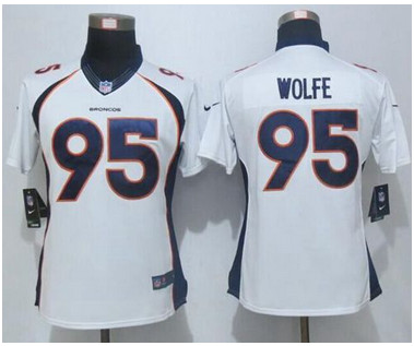Nike Broncos #95 Derek Wolfe White Women's Stitched NFL New Limited Jersey