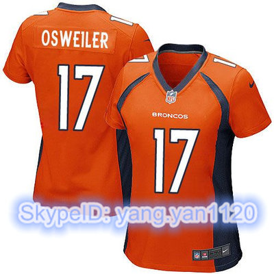 Nike Broncos #17 Brock Osweiler Orange Team Color Women's Stitched NFL New Elite Jersey