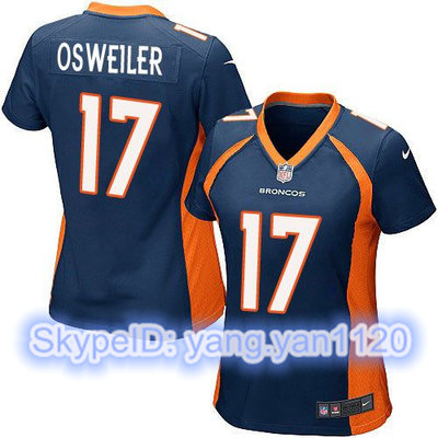 Nike Broncos #17 Brock Osweiler Blue Alternate Women's Stitched NFL New Elite Jersey