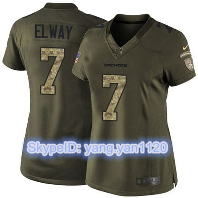 Nike Broncos #7 John Elway Green Women's Stitched NFL Limited Salute to Service Jersey